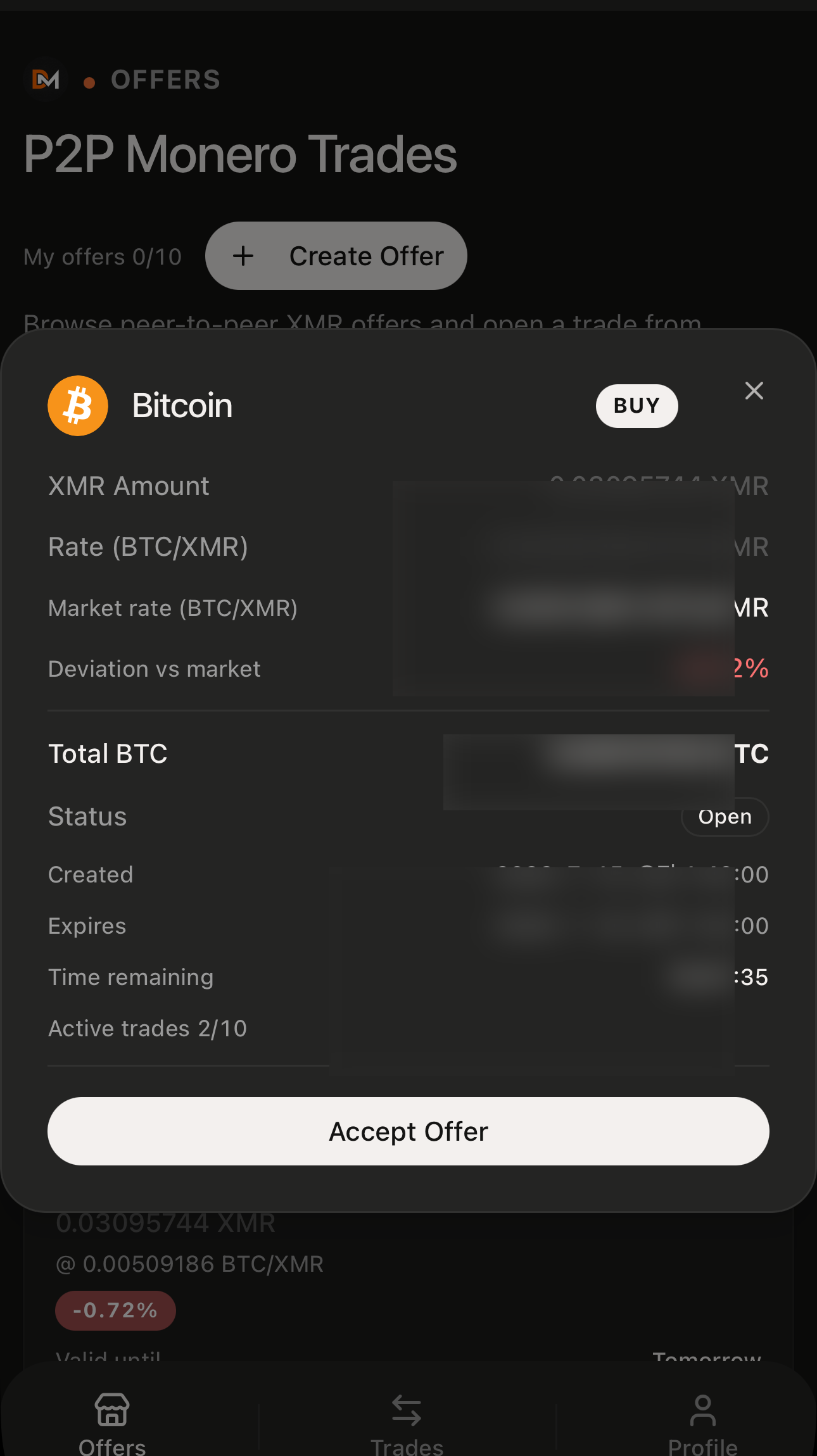 Trading P2P de XMR no Telegram